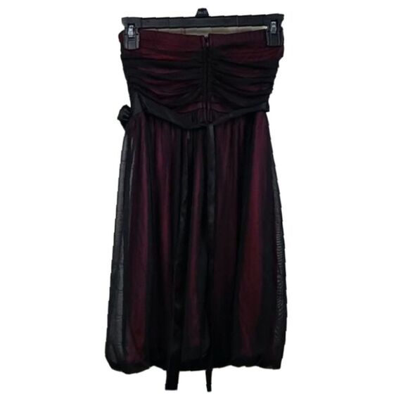 Ruby Rox Black Chiffon Bubble Dress Strapless Pink Party Evening Bridesmaid Prom - Picture 7 of 10